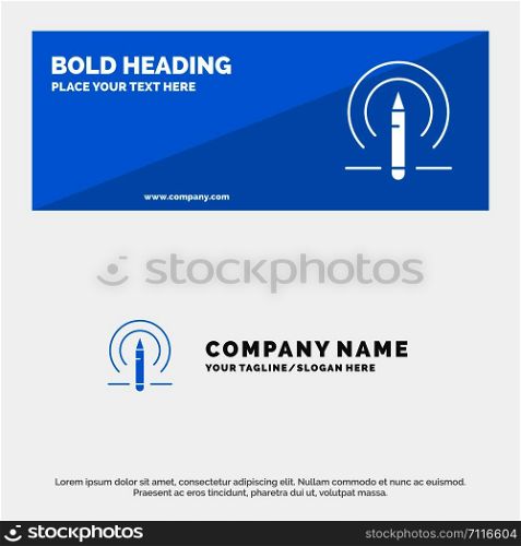 Learning, Pencil, Education, Tools SOlid Icon Website Banner and Business Logo Template