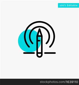 Learning, Pencil, Education, Tools turquoise highlight circle point Vector icon