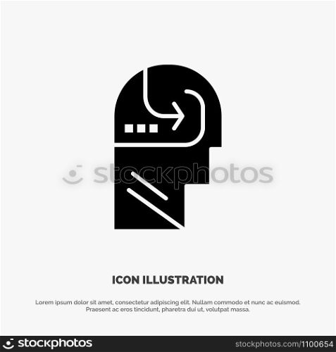 Learning, Skill, Mind, Head solid Glyph Icon vector