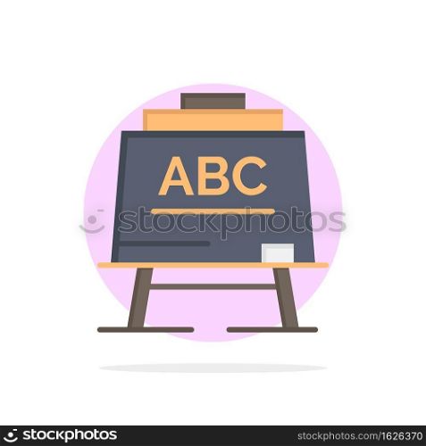 Learning, Teacher, Abc, Board Abstract Circle Background Flat color Icon