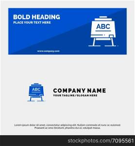 Learning, Teacher, Abc, Board SOlid Icon Website Banner and Business Logo Template