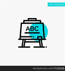 Learning, Teacher, Abc, Board turquoise highlight circle point Vector icon