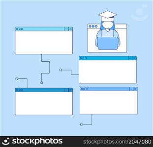 Learning technologies infographic chart design element set. Abstract vector symbols for infochart with blank copy spaces. Kit with shapes for instructional graphics. Visual data presentation. Learning technologies infographic chart design element set