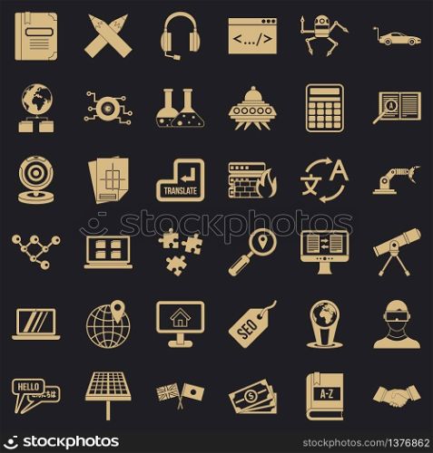 Learning technology icons set. Simple style of 36 learning technology vector icons for web for any design. Learning technology icons set, simple style
