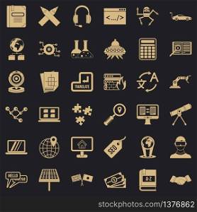 Learning technology icons set. Simple style of 36 learning technology vector icons for web for any design. Learning technology icons set, simple style