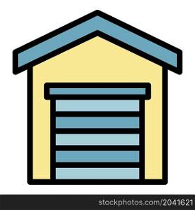 Lease garage icon. Outline lease garage vector icon color flat isolated. Lease garage icon color outline vector
