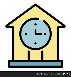 Lease new house icon. Outline lease new house vector icon color flat isolated. Lease new house icon color outline vector