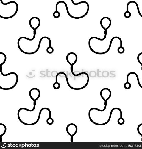 Leash Icon Seamless Pattern, Animal Controlling Rope Vector Art Illustration