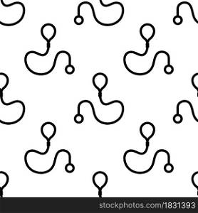 Leash Icon Seamless Pattern, Animal Controlling Rope Vector Art Illustration