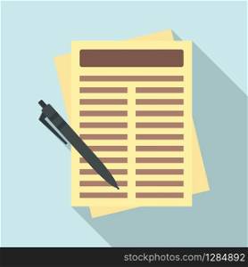 Leasing report paper icon. Flat illustration of leasing report paper vector icon for web design. Leasing report paper icon, flat style