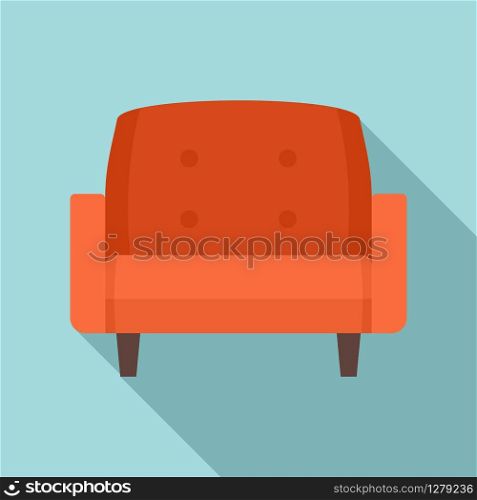 Leather armchair icon. Flat illustration of leather armchair vector icon for web design. Leather armchair icon, flat style
