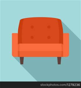 Leather armchair icon. Flat illustration of leather armchair vector icon for web design. Leather armchair icon, flat style