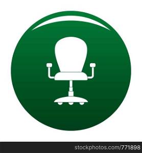 Leather armchair icon. Simple illustration of leather armchair vector icon for any design green. Leather armchair icon vector green
