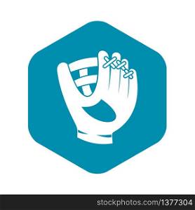 Leather baseball glove icon. Simple illustration of baseball glove vector icon for web. Leather baseball glove icon, simple style