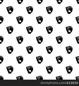 Leather baseball glove pattern seamless in simple style vector illustration. Leather baseball glove pattern vector