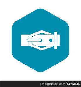 Leather belt icon. Simple illustration of leather belt vector icon for web. Leather belt icon, simple style