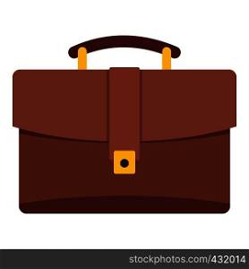 Leather briefcase icon flat isolated on white background vector illustration. Leather briefcase icon isolated