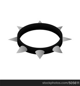 Leather fetish collar, steel spikes on surface icon in isometric 3d style on a white background. Leather fetish collar icon, isometric 3d style