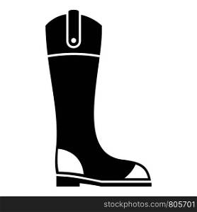 Leather horseback boot icon. Simple illustration of leather horseback boot vector icon for web design isolated on white background. Leather horseback boot icon, simple style