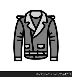 leather jacket clothes color icon vector. leather jacket clothes sign. isolated symbol illustration. leather jacket clothes color icon vector illustration