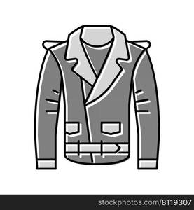 leather jacket clothes color icon vector. leather jacket clothes sign. isolated symbol illustration. leather jacket clothes color icon vector illustration