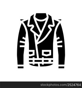 leather jacket clothes glyph icon vector. leather jacket clothes sign. isolated contour symbol black illustration. leather jacket clothes glyph icon vector illustration