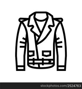 leather jacket clothes line icon vector. leather jacket clothes sign. isolated contour symbol black illustration. leather jacket clothes line icon vector illustration