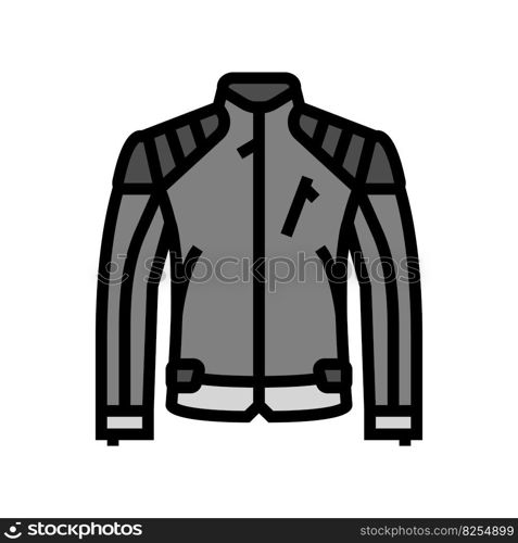 leather jacket hipster retro color icon vector. leather jacket hipster retro sign. isolated symbol illustration. leather jacket hipster retro color icon vector illustration