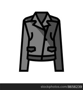 leather jacket outerwear female color icon vector. leather jacket outerwear female sign. isolated symbol illustration. leather jacket outerwear female color icon vector illustration