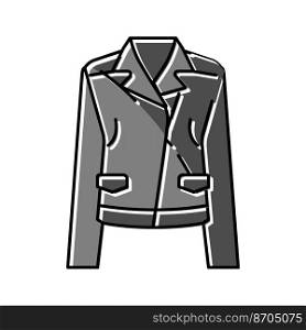 leather jacket outerwear female color icon vector. leather jacket outerwear female sign. isolated symbol illustration. leather jacket outerwear female color icon vector illustration