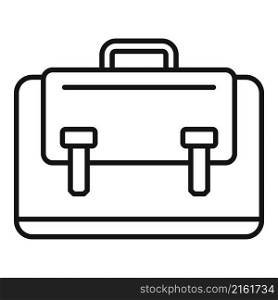 Leather laptop bag icon outline vector. Suitcase shoulder. Travel suitcase. Leather laptop bag icon outline vector. Suitcase shoulder