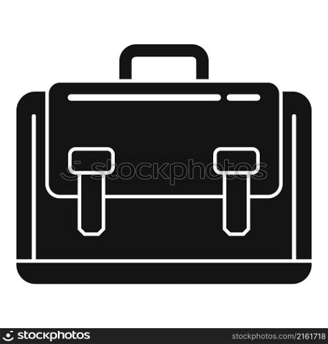 Leather laptop bag icon simple vector. Suitcase shoulder. Travel suitcase. Leather laptop bag icon simple vector. Suitcase shoulder