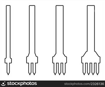 Leather Prong Tool Icon, Leather Craft Tool, Hole Punch Tool Vector Art Illustration