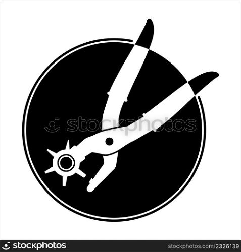 Leather Punch Tool Icon, Hole Punch Icon Vector Art Illustration