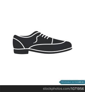 Leather Shoe Icon Vector Template Flat Design Illustration Design