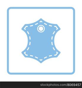 Leather sign icon. Blue frame design. Vector illustration.