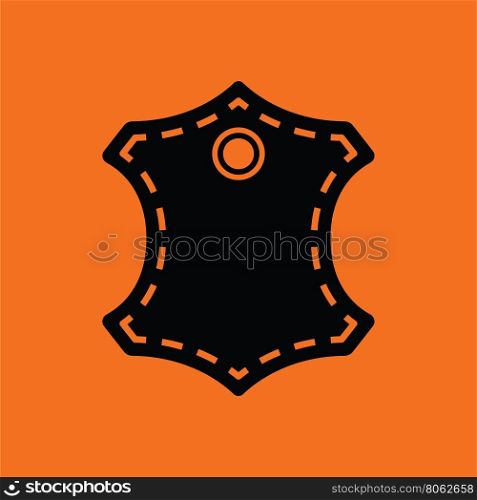 Leather sign icon. Orange background with black. Vector illustration.