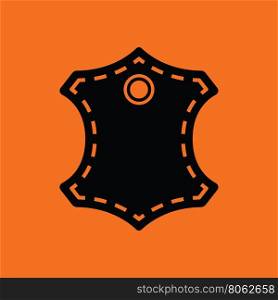 Leather sign icon. Orange background with black. Vector illustration.