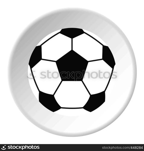 Leather soccer ball icon in flat circle isolated vector illustration for web. Leather soccer ball icon circle