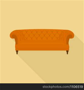Leather sofa icon. Flat illustration of leather sofa vector icon for web design. Leather sofa icon, flat style