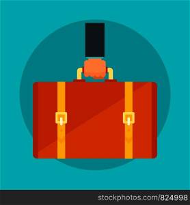 Leather suitcase concept background. Flat illustration of leather suitcase vector concept background for web design. Leather suitcase concept background, flat style