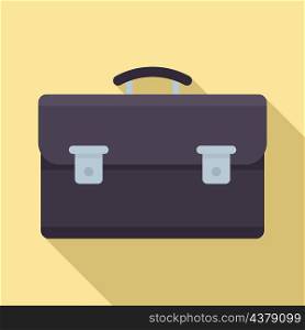 Leather suitcase icon. Flat illustration of leather suitcase vector icon isolated on white background. Leather suitcase icon flat isolated vector