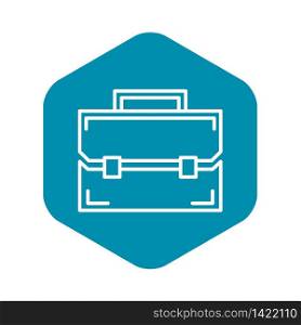 Leather suitcase icon. Outline leather suitcase vector icon for web design isolated on white background. Leather suitcase icon, outline style