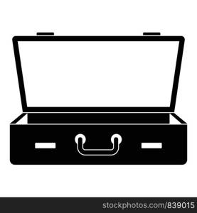 Leather suitcase icon. Simple illustration of leather suitcase vector icon for web design isolated on white background. Leather suitcase icon, simple style