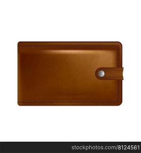 leather wallet male brown purse. male accessory. old object. payment wallet vector, illustration, 3d, realistic, realism. leather wallet male 3d realistic vector