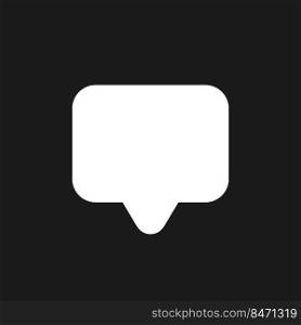 Leave note dark mode glyph ui icon. Social media notification. New message. User interface design. White silhouette symbol on black space. Solid pictogram for web, mobile. Vector isolated illustration. Leave note dark mode glyph ui icon