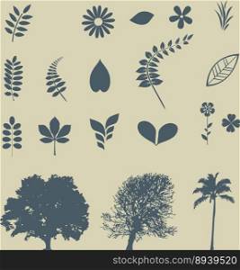 Leaves and trees vector image
