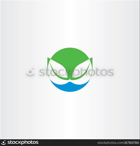 leaves and water bio natural icon vector symbol design