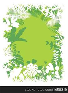 Leaves background of tropical plants .Vector