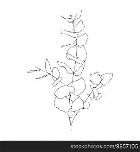 Leaves Continuous One Line Drawing. Contour Leaves Illustration. Vector EPS 10.. Leaves Continuous One Line Drawing. Contour Leaves Illustration.